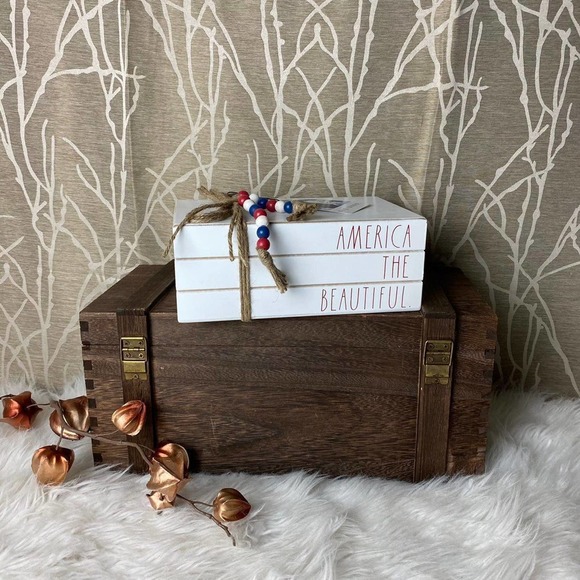 RAE DUNN FARMHOUSE HOME DECOR TABLE TOP AMERICA 4TH JULY USA GARLAND NEW RD HTF - Picture 2 of 6